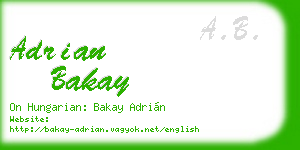 adrian bakay business card